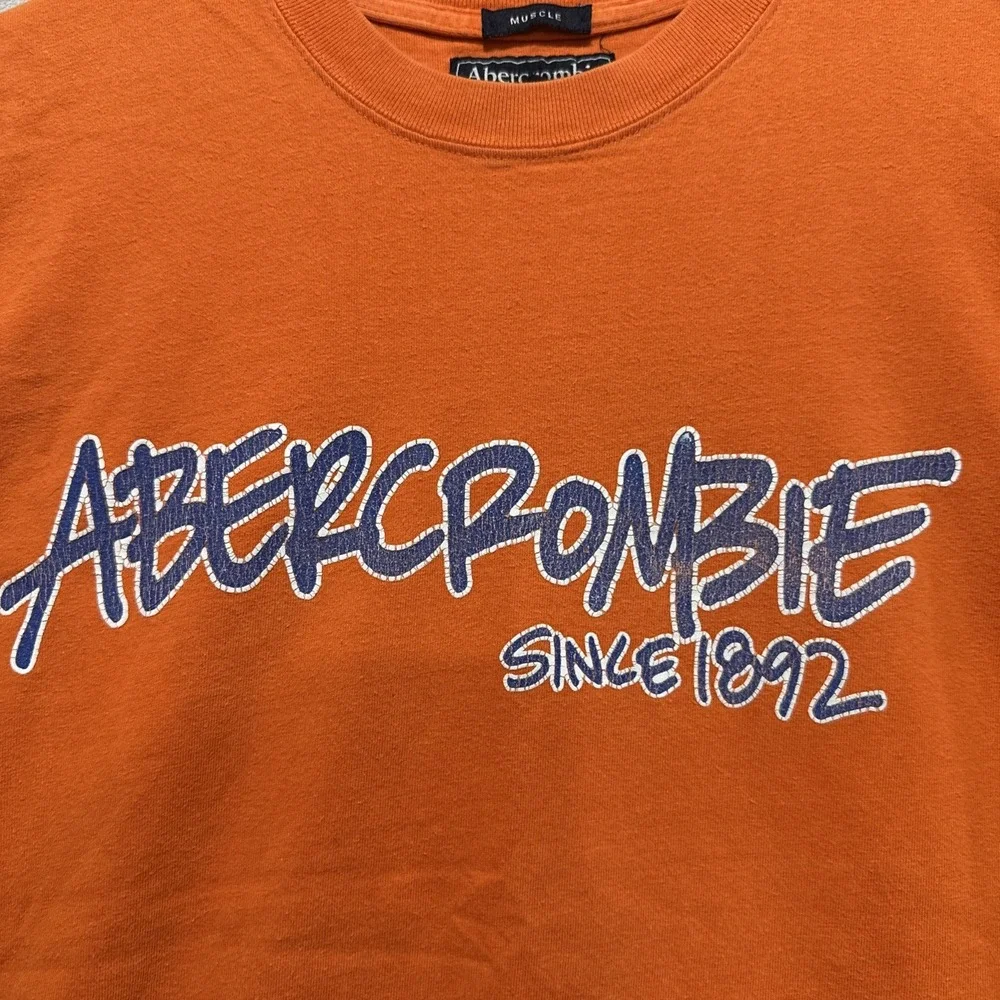 Vintage Y2K-era Abercrombie & Fitch‎ Muscle Men's L Orange T-shirt Short Sleeve